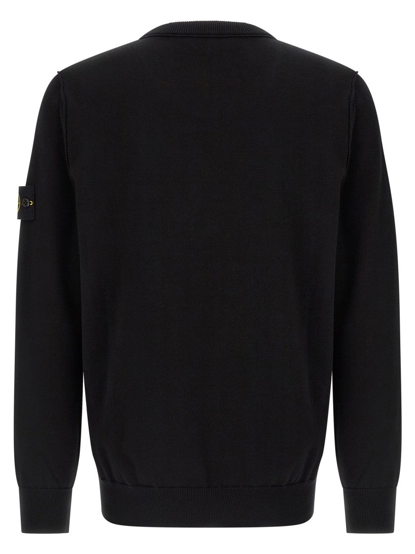 Stone Island Crew Neck Black Knit Sweater