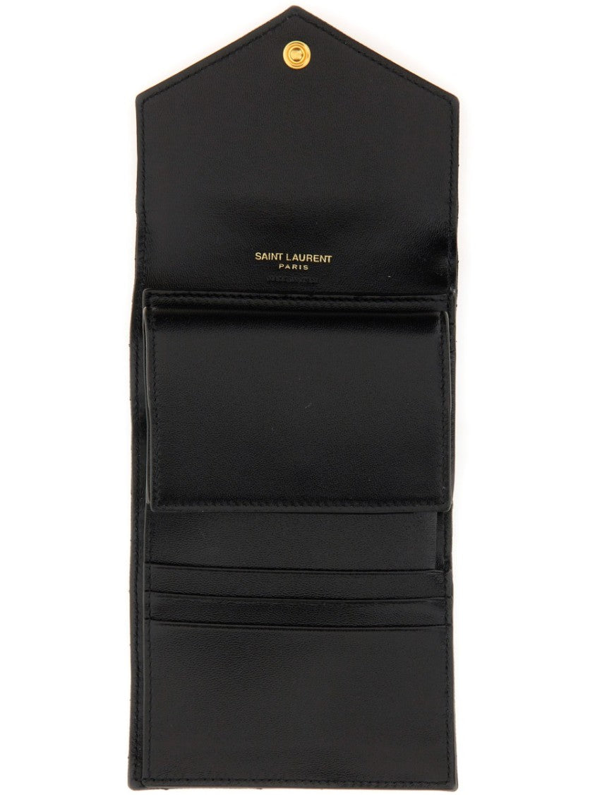 Saint Laurent Cassandre Matelassé Chevron Quilted Leather Wallet