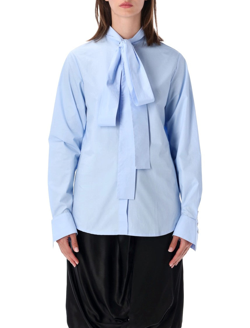 7 For All Mankind Bow Tailored Tie-Neck Shirt