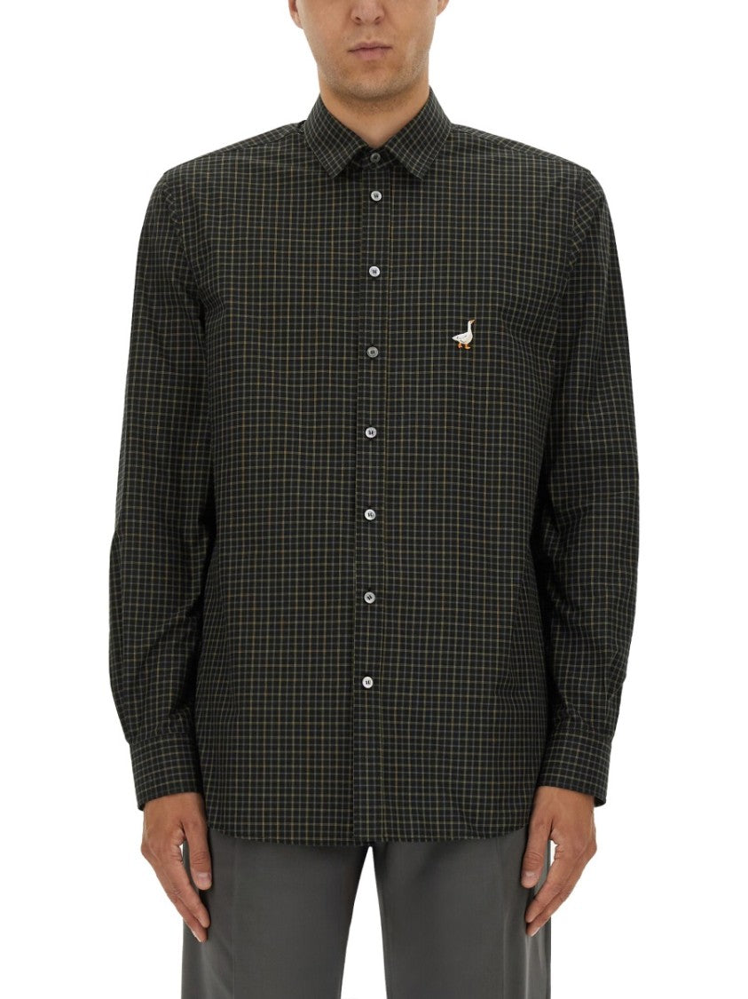 Moschino Classic Check Shirt With Goose Embroidery