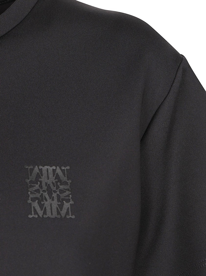 Max Mara Boxy Short-Sleeved Top With Tonal Logo Detail