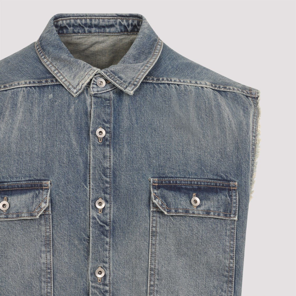 Drkshdw By Rick Owens Avant-Garde Sleeveless Denim Jacket