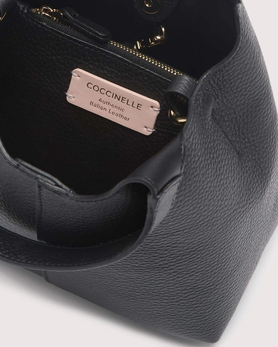 Coccinelle Structured Handbag With Textured Leather And Dual Carrying Options