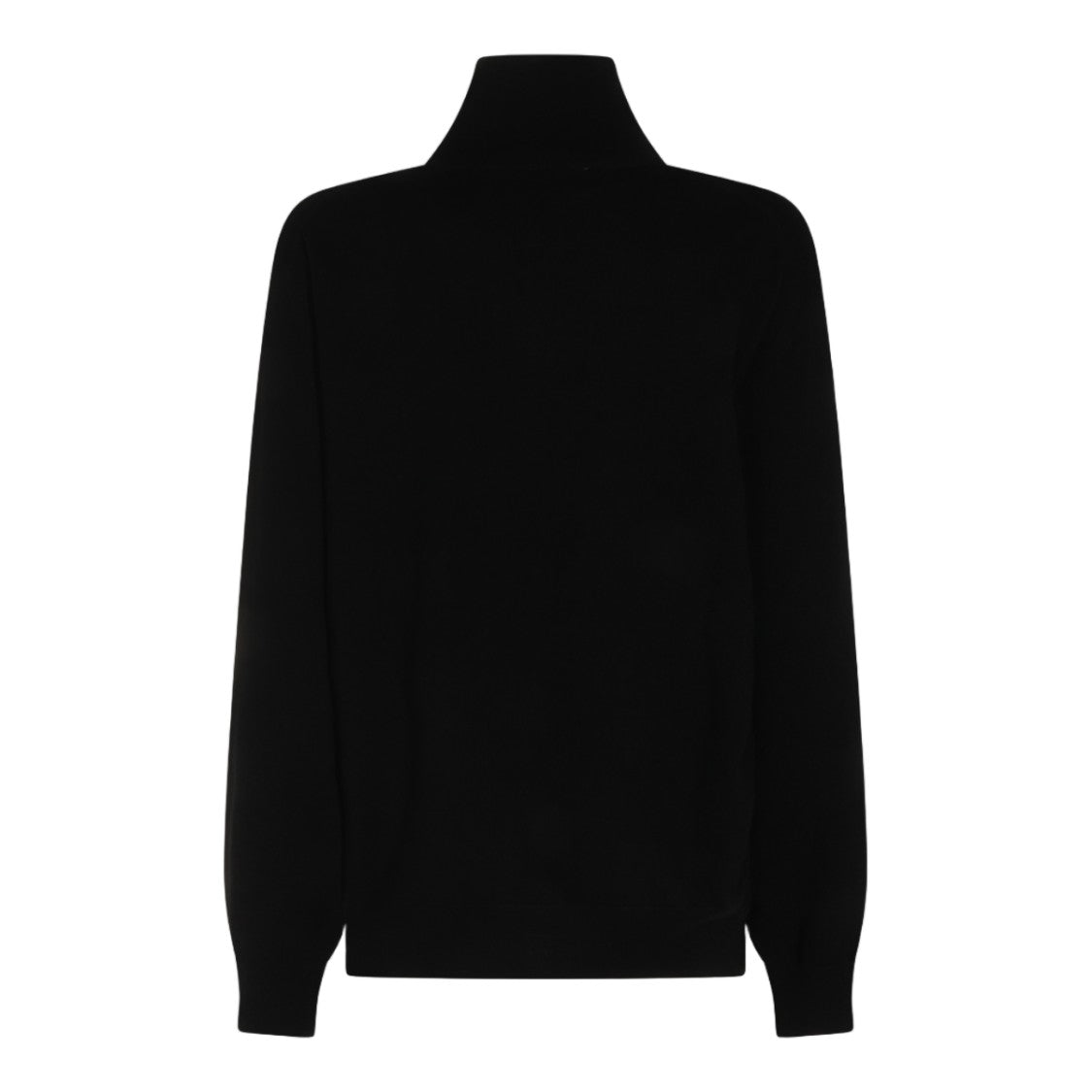 Malo Black Ribbed High Turtleneck Sweater