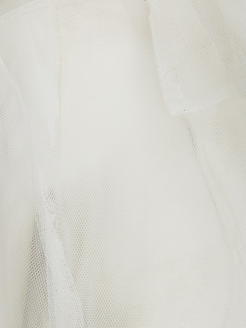 Maria Calderara Long Sleeve Transparent Tulle Trench Coat