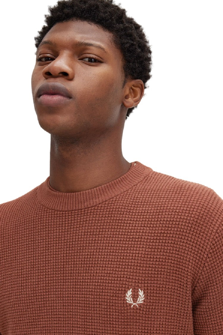 Fred Perry Textured Honeycomb Crew Neck Sweater