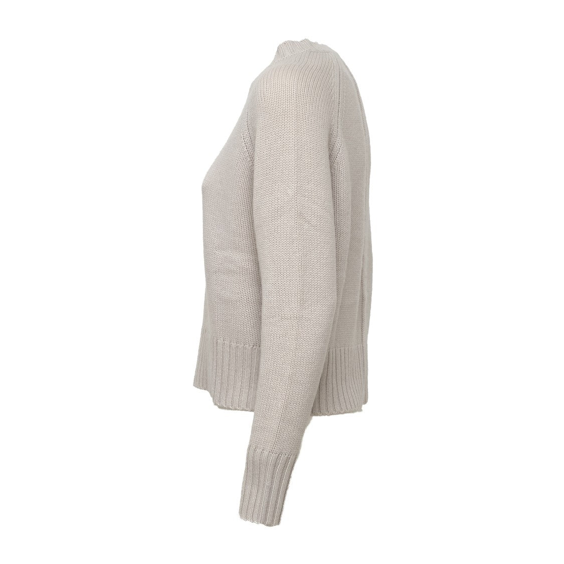Allude Boxy Ribbed Wool Cashmere Crewneck Sweater
