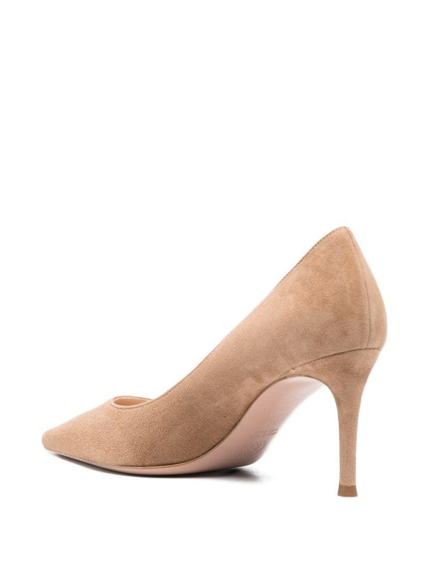 Roberto Festa Pointed-Toe Mid-Heel Pumps In Neutral Beige
