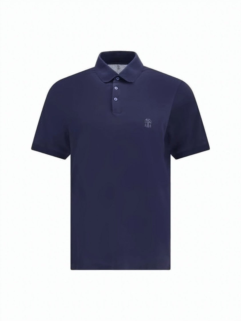 Brunello Cucinelli Textured Piqué Cotton Polo Shirt With Embroidered Logo