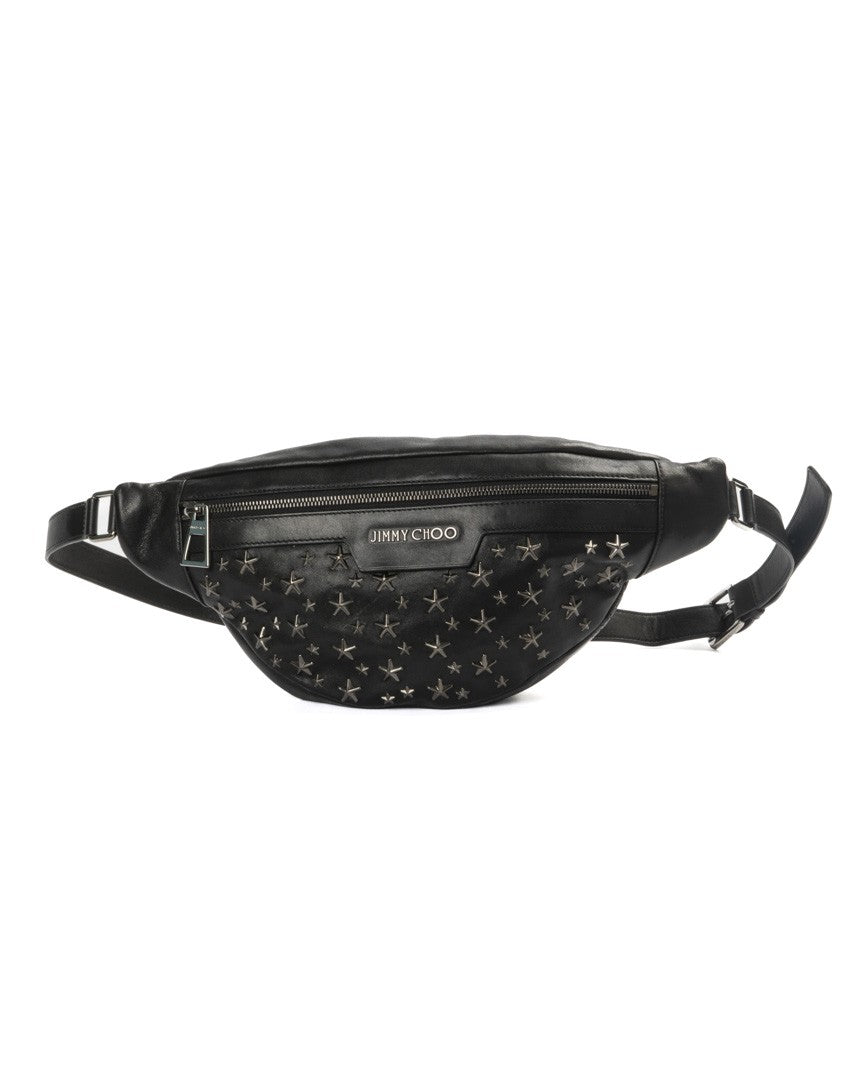 Jimmy Choo Medium Smooth Leather Belt Bag With Raised Star Accents