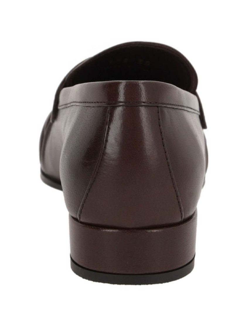 Prada Leather And Suede Loafers With Gathered Detailing