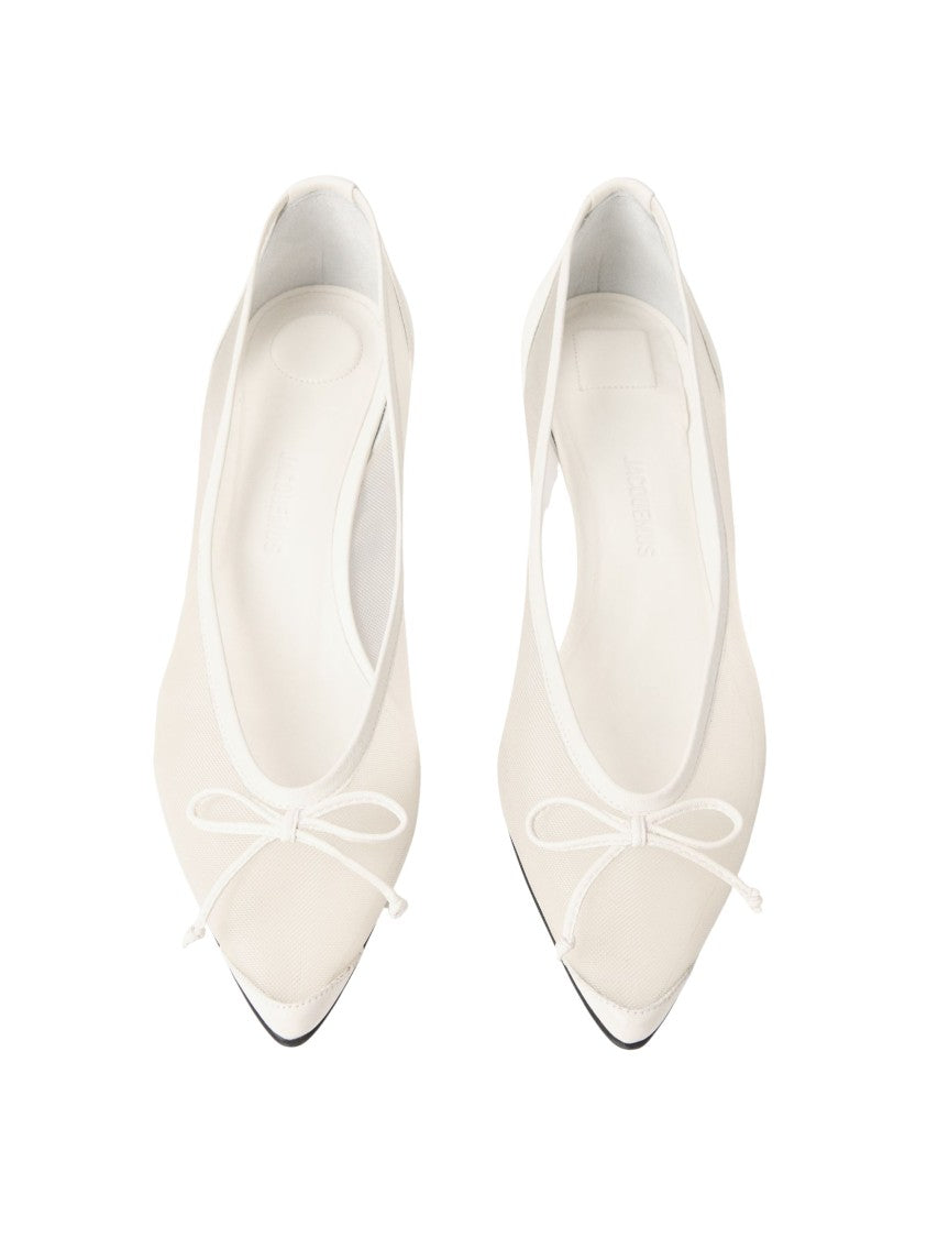 Jacquemus White Transparent Mesh Rond-Carré Heel Pumps