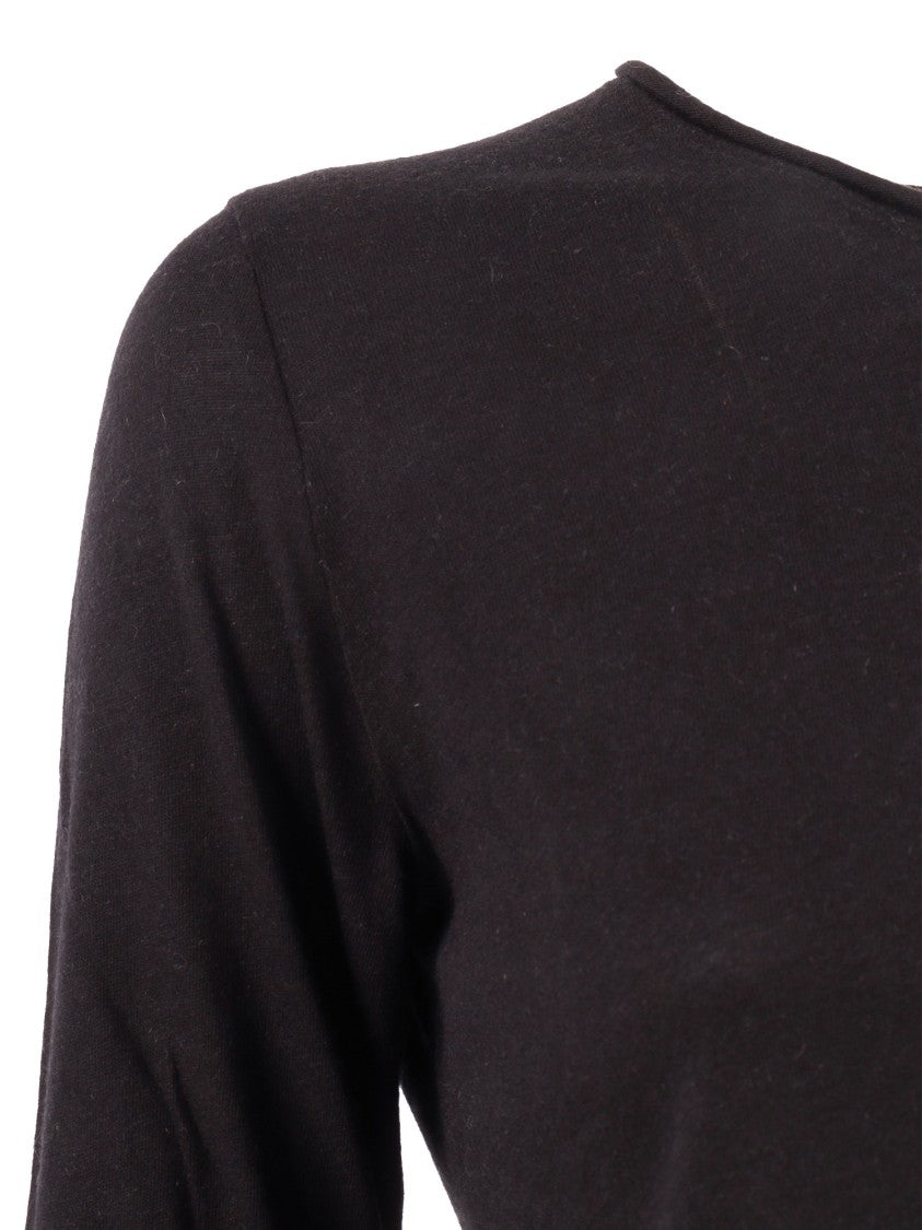 Filatures Du Lion Black Fitted Crew Neck T-Shirt
