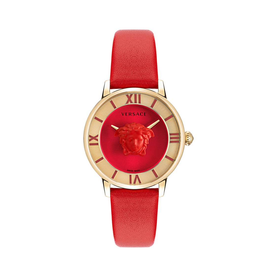 Versace Quartz Watch With 3D Medusa Head And Gold-Tone Finish