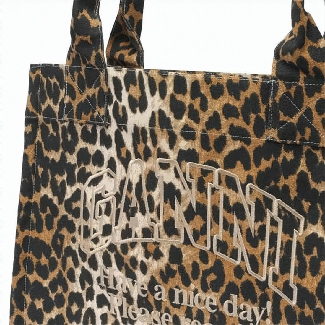 Ganni Bold Leopard Print Shoulder Bag With Eco-Friendly Fabric