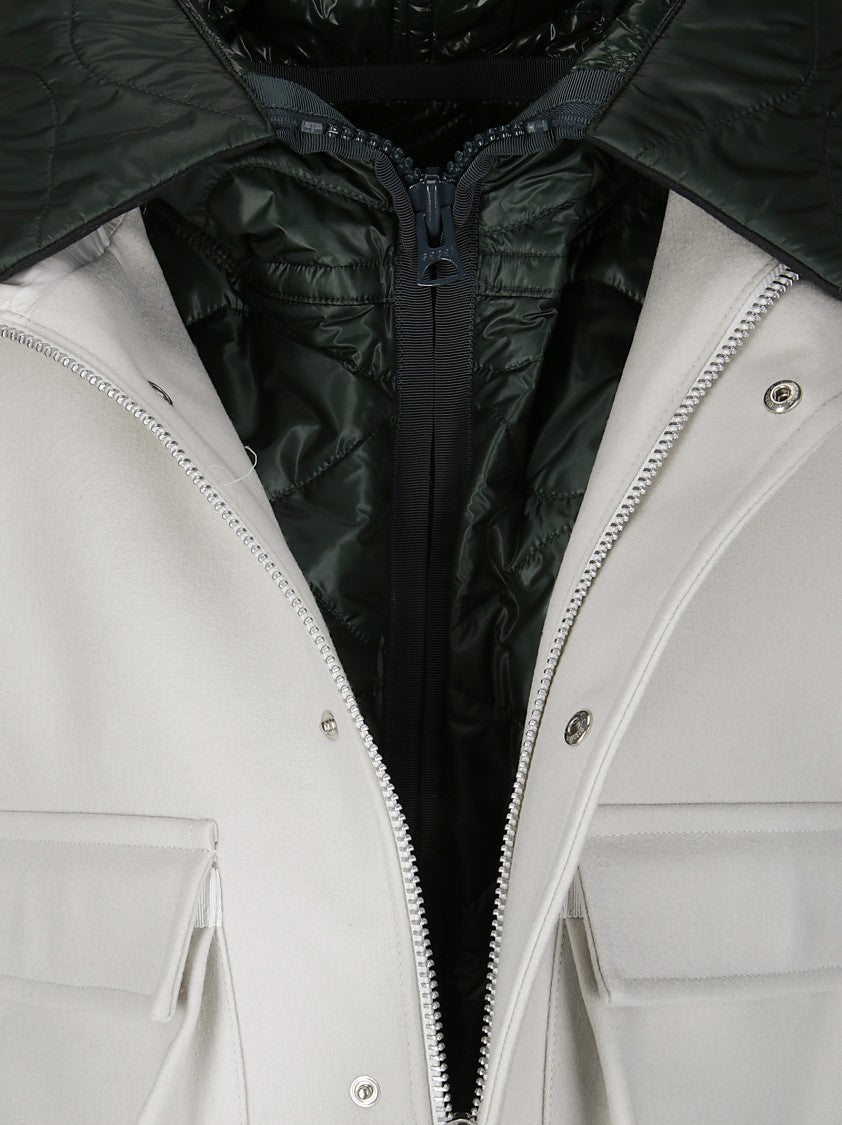 Sacai Wool Melton Blouson With Down-Effect Details