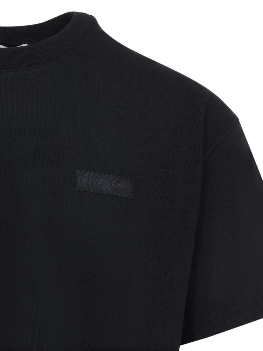 Givenchy Black Classic Short-Sleeve Tonal Patch Cotton T-Shirt