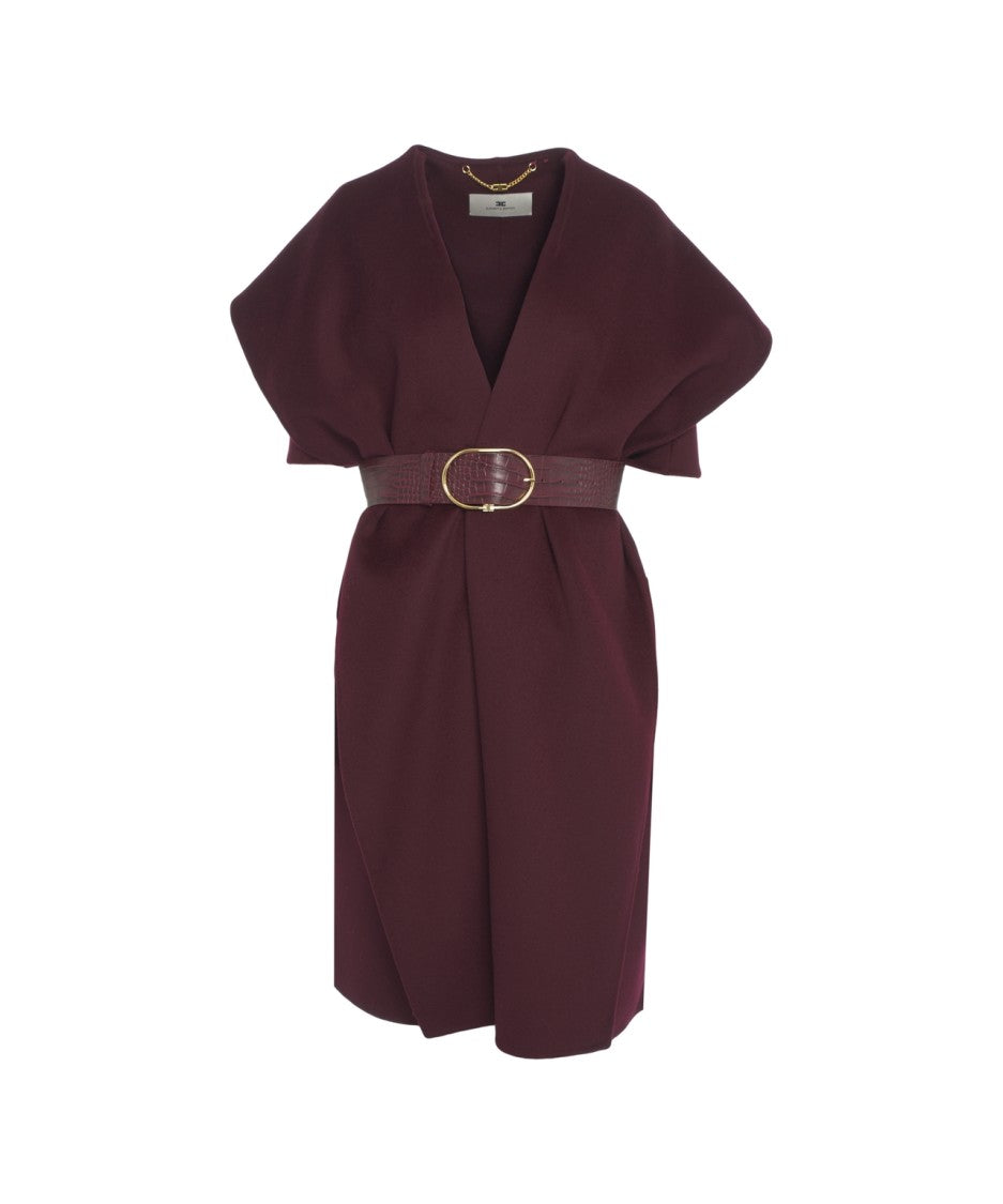 Elisabetta Franchi Wool Cape With Belt