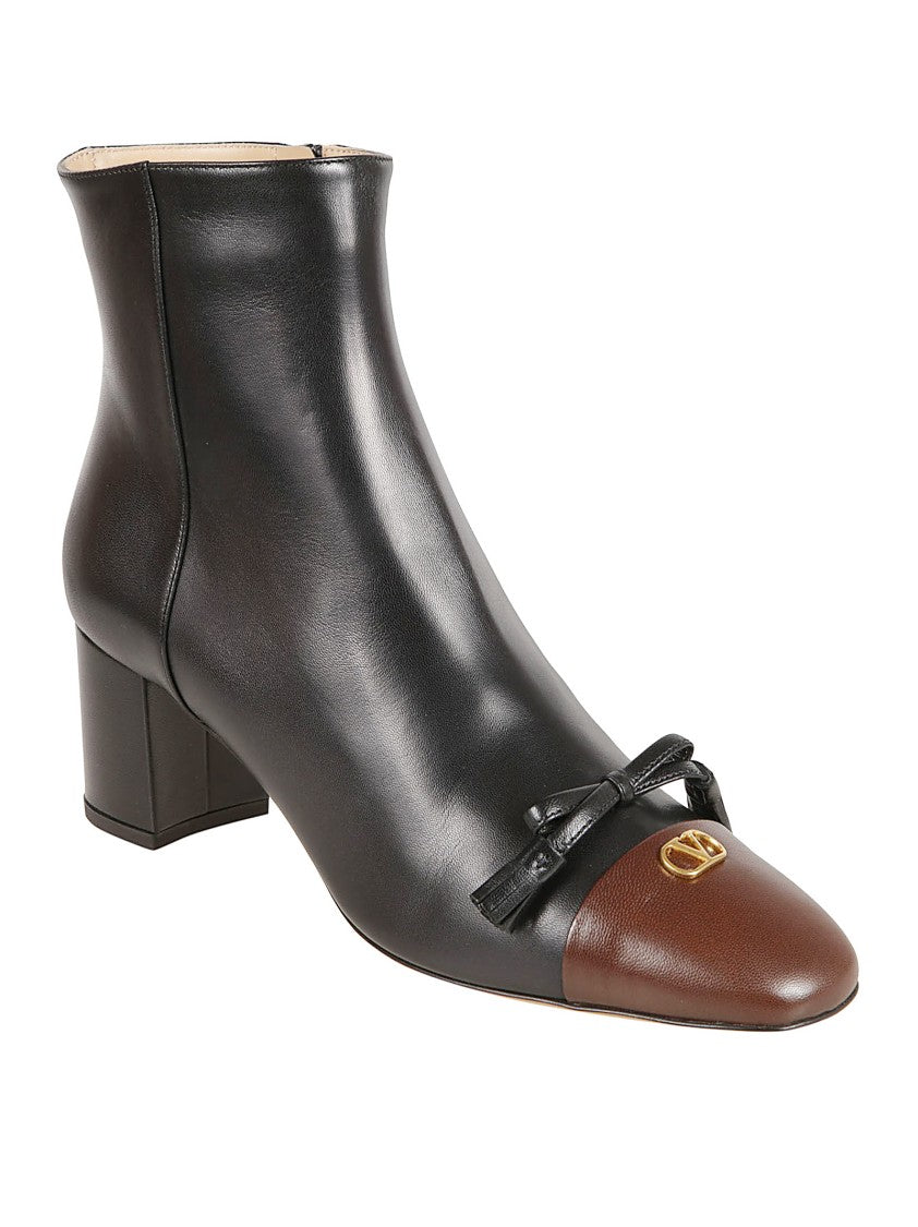 Valentino Garavani Two-Tone Kidskin Ankle Boots With Vlogo Detail