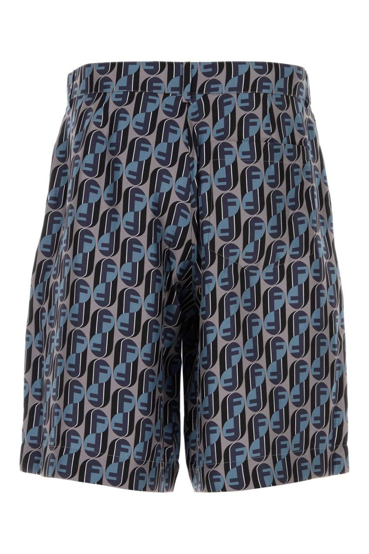 Fendi Printed Silk Bermuda Shorts