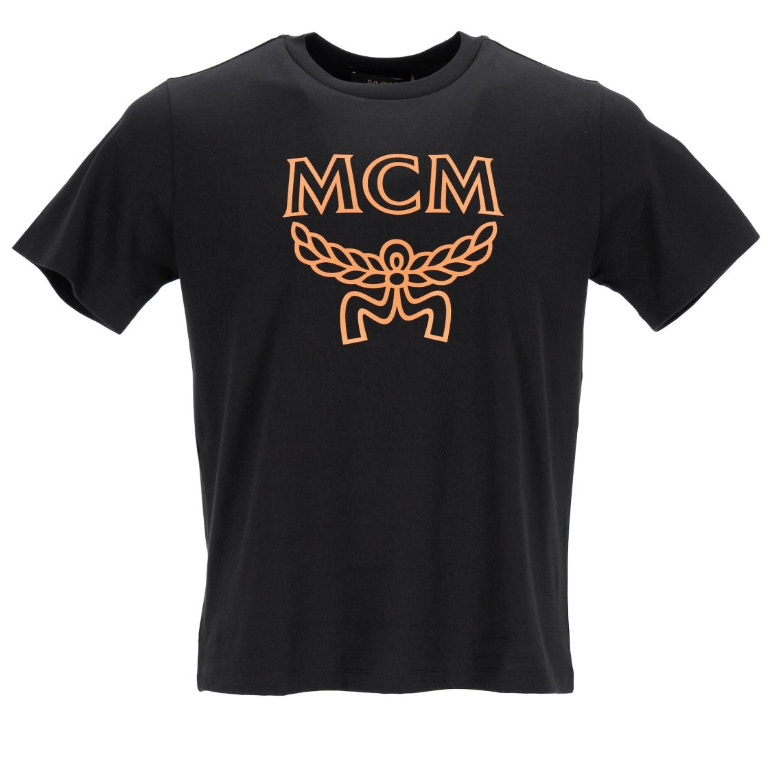 Mcm Logo Print Short Sleeve T-Shirt With Classic Crew Neckline