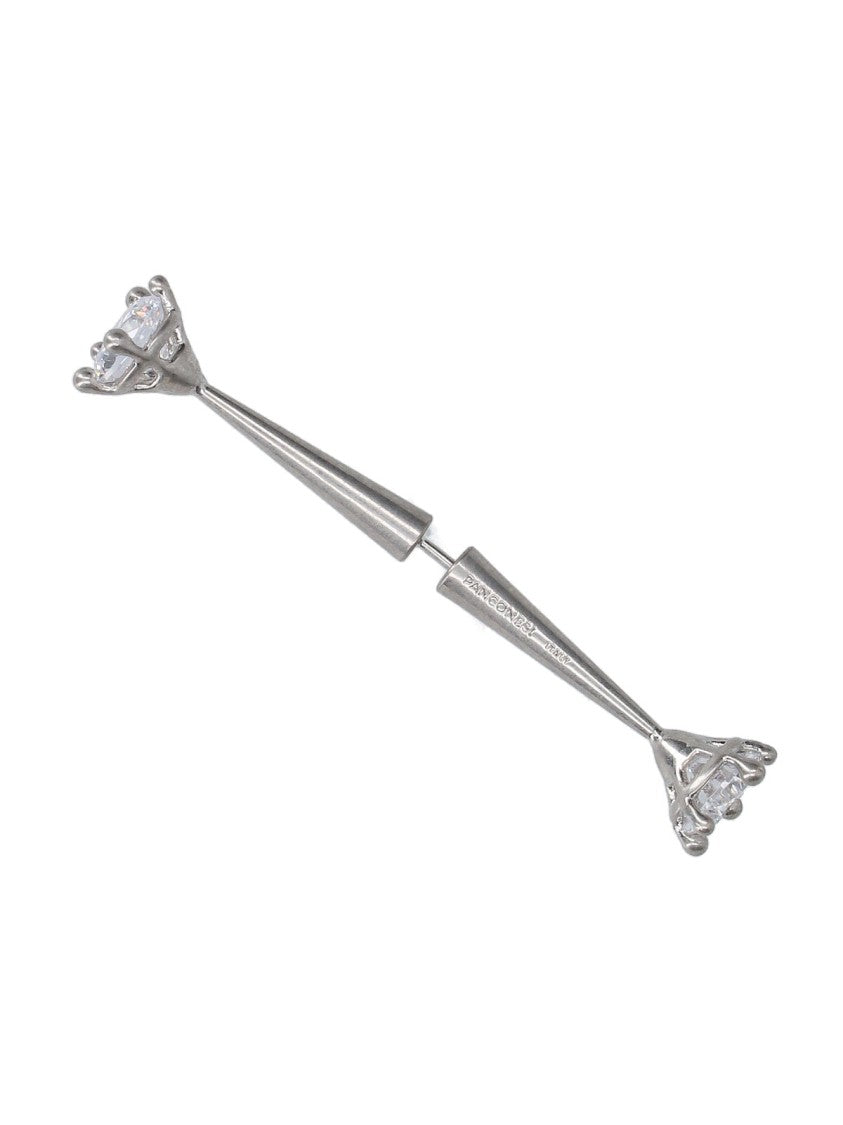 Panconesi "Constellation" Ear Cuff In Silver-Plated Brass, Crystal Details.