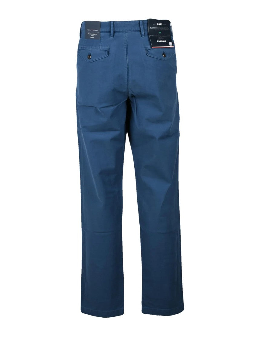 Tommy Hilfiger Relaxed Tapered Cotton-Elastane Trousers With Zip Closure