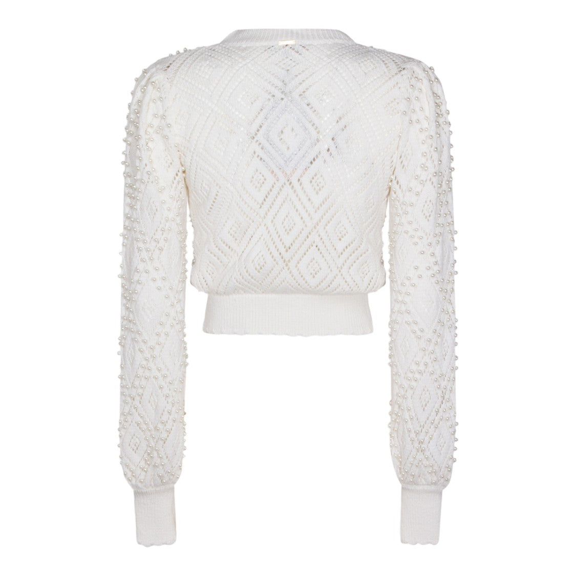 Twin-Set Textured Knit Sweaters With Ribbed Cuffs And Classic Crew Necklines