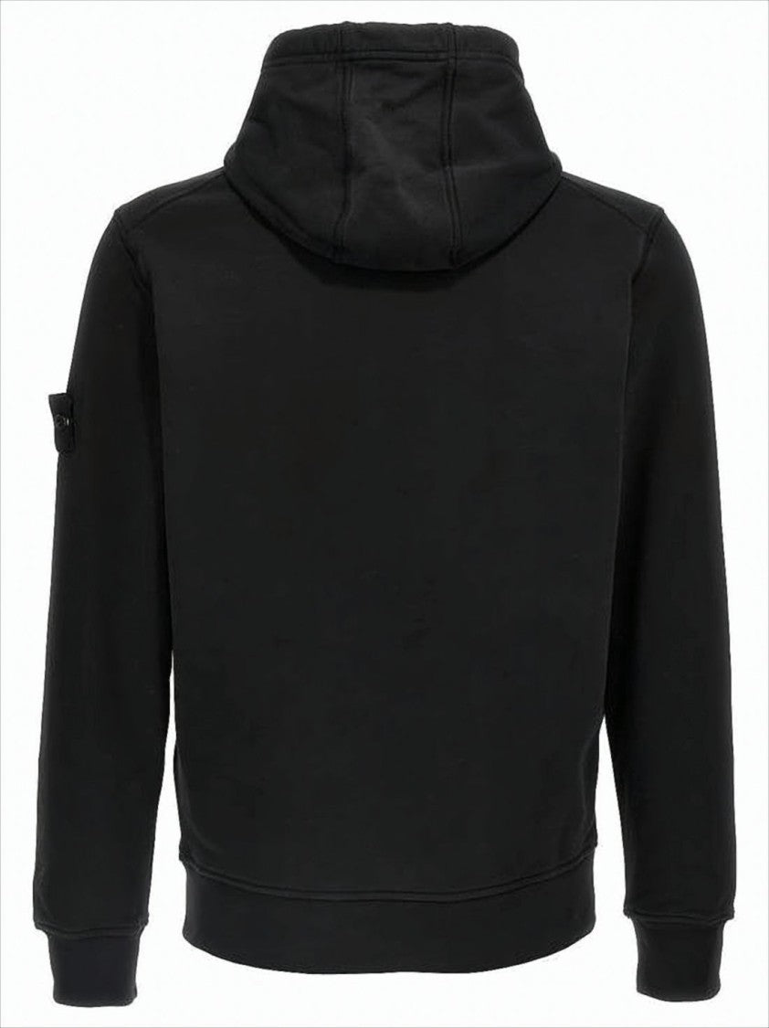 Stone Island Black Hoodie With Drawstring Hood
