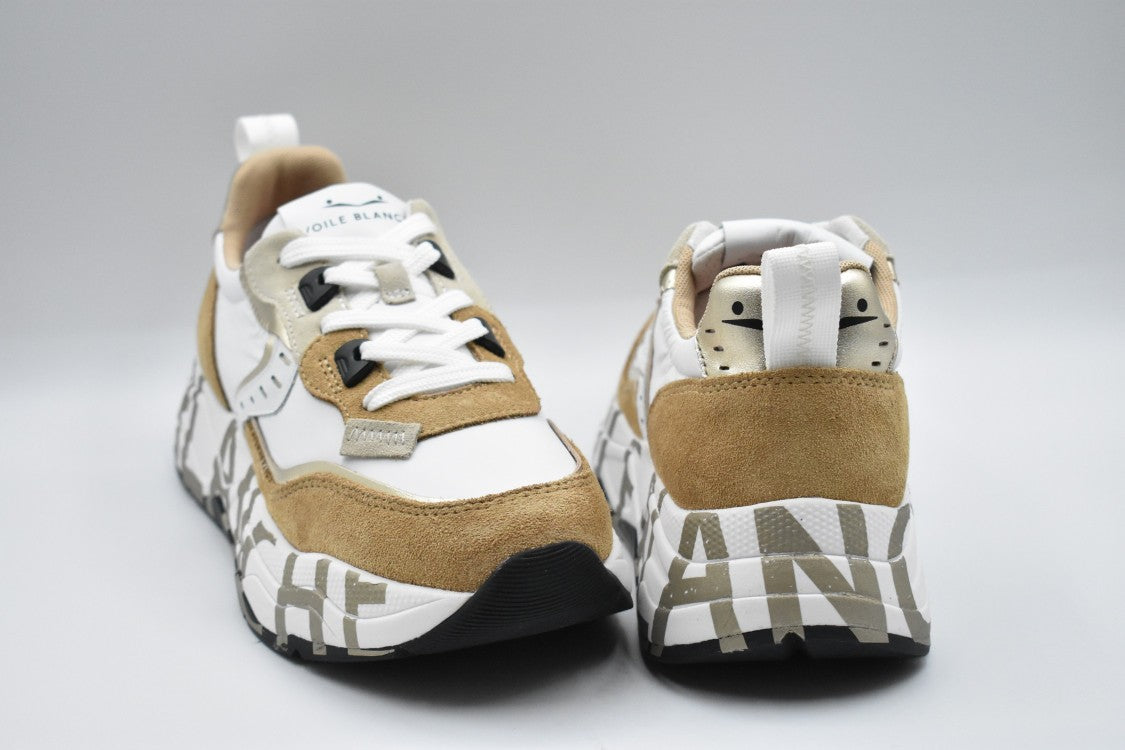 Voile Blanche Caramel And White Laced Sneakers