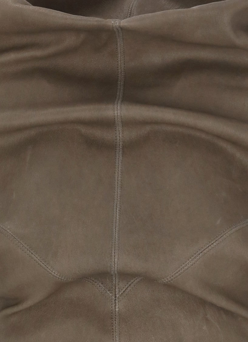 Rick Owens Brown High Neck Shroud Top