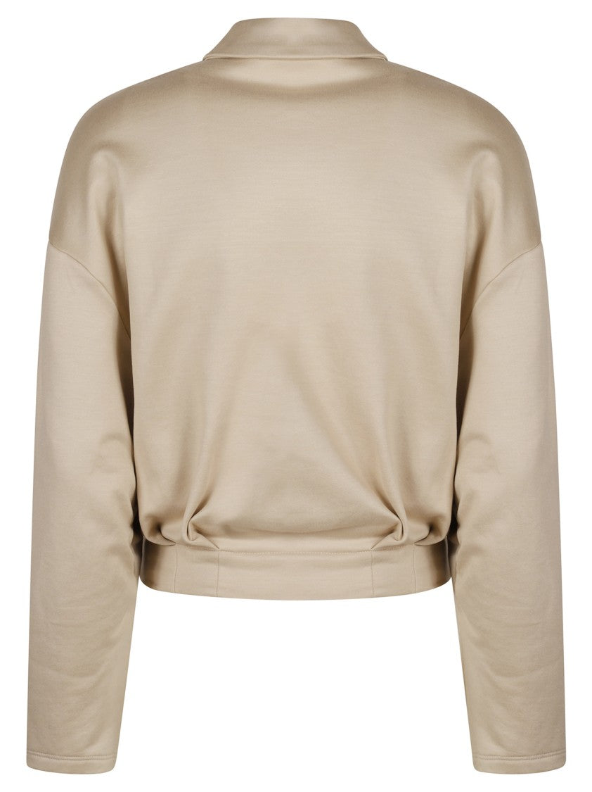 Max Mara Cropped Beige Jacket With Classic Collar