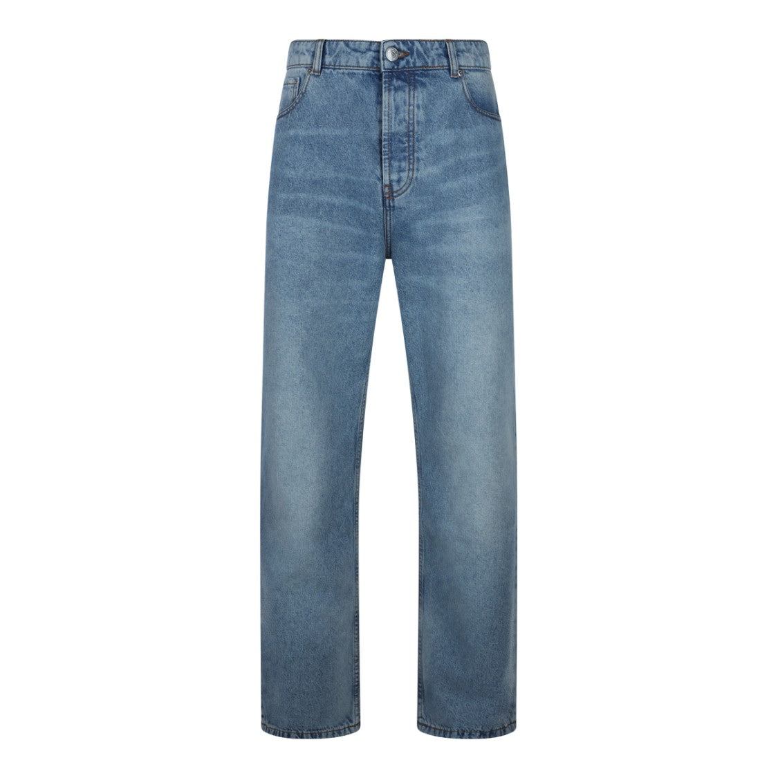 Ami Paris Straight-Leg Mid-Blue Jeans