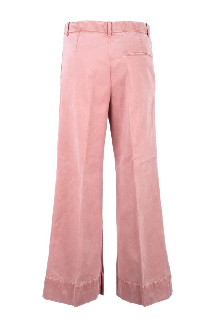 Myths Wide-Leg Cropped Trousers With Button Closure And Textured Fabric