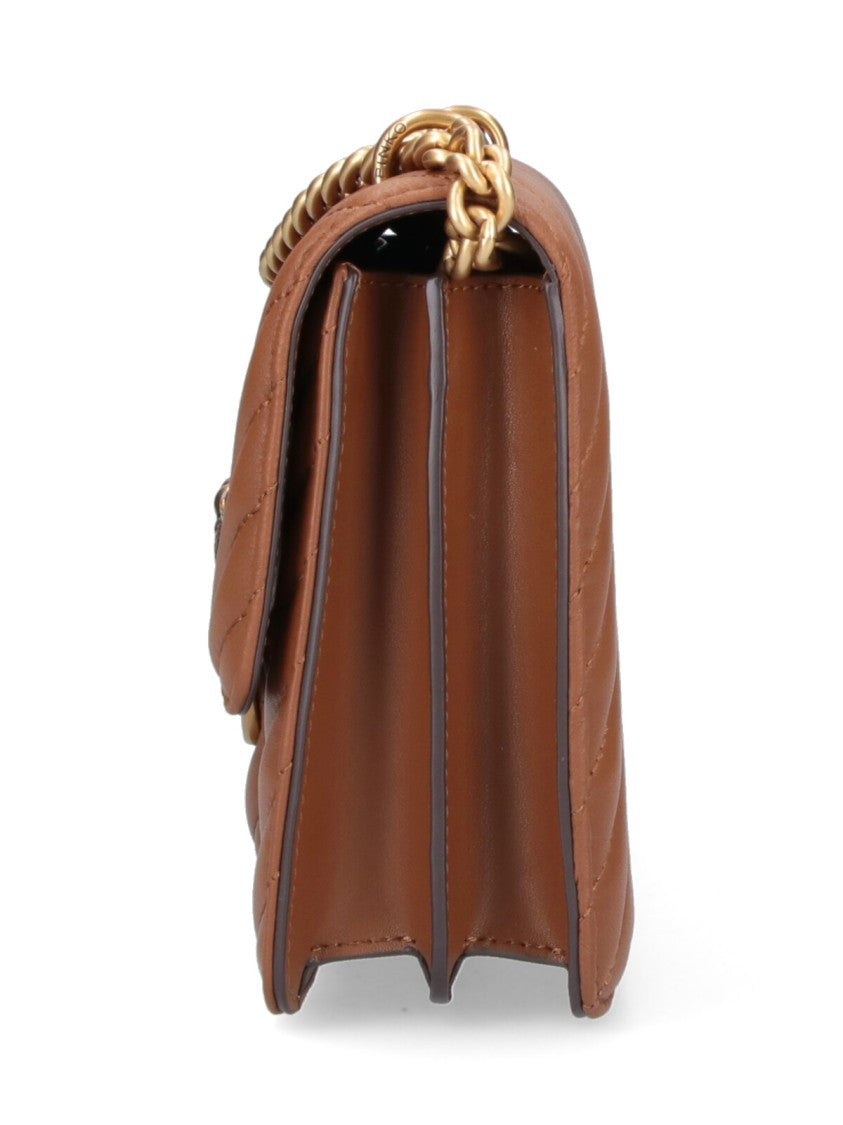 Pinko Structured Brown Handbag With Versatile Carrying Options