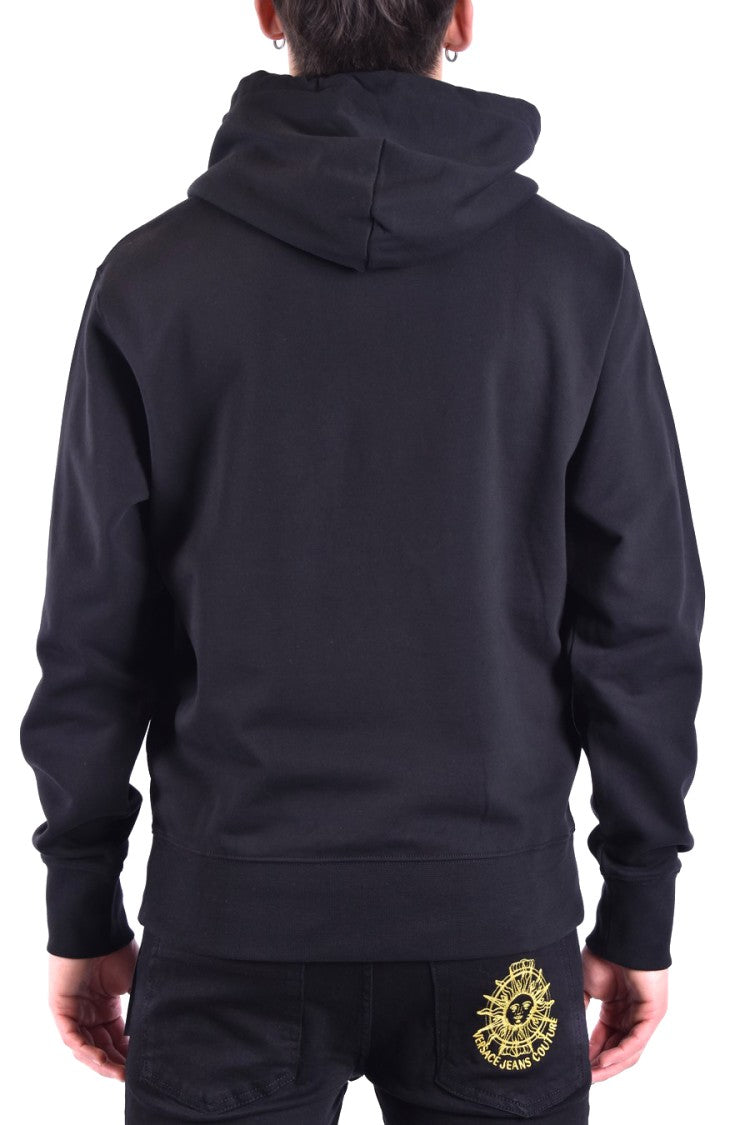 Versace Jeans Couture Hooded Black Cotton Sweatshirt