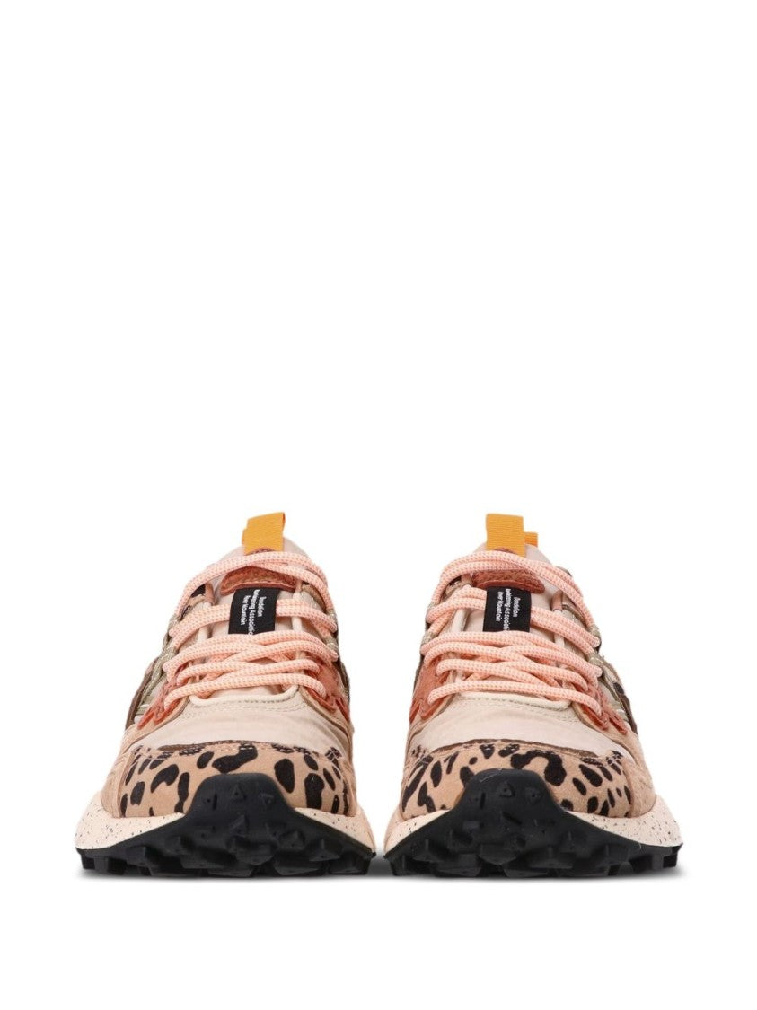 Flower Mountain Sole Sneakers With Leopard Print