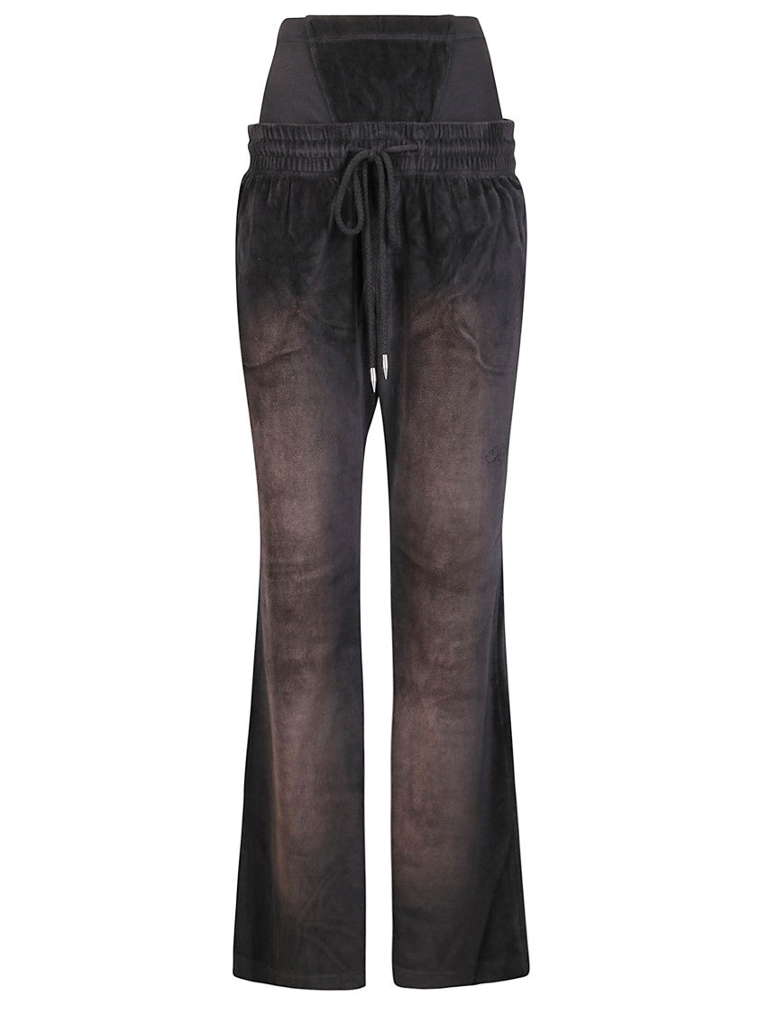 Knwls Velour Sport Pants With Adjustable Waist And Inner Layer