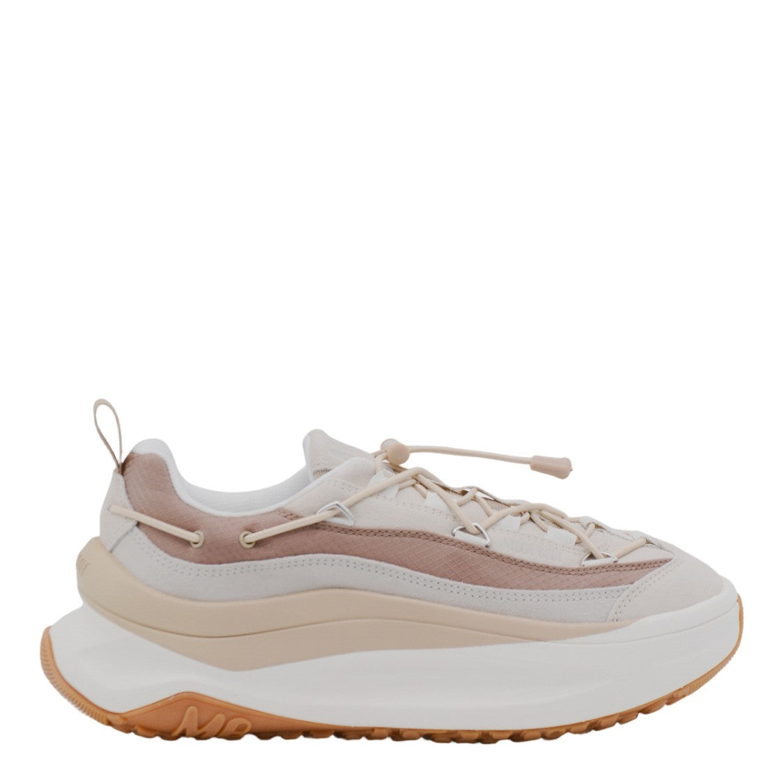 Moon Boot Sneakers With Sculpted Beige And White Design