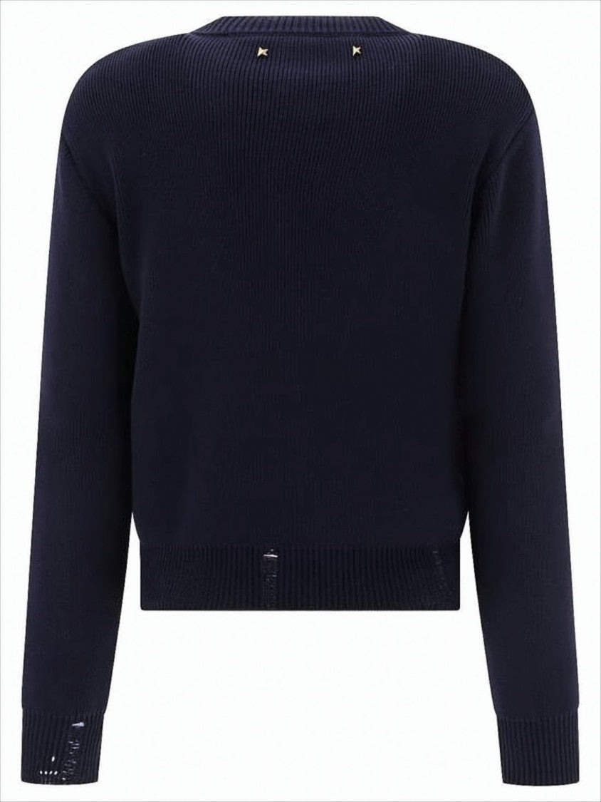 Golden Goose Ribbed Knit Sweater With Cropped Fit