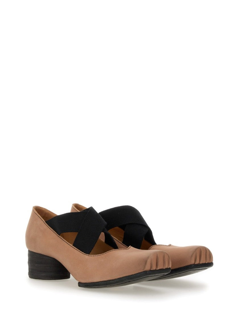 Uma Wang Ballerina In Pelle With Rounded Toe