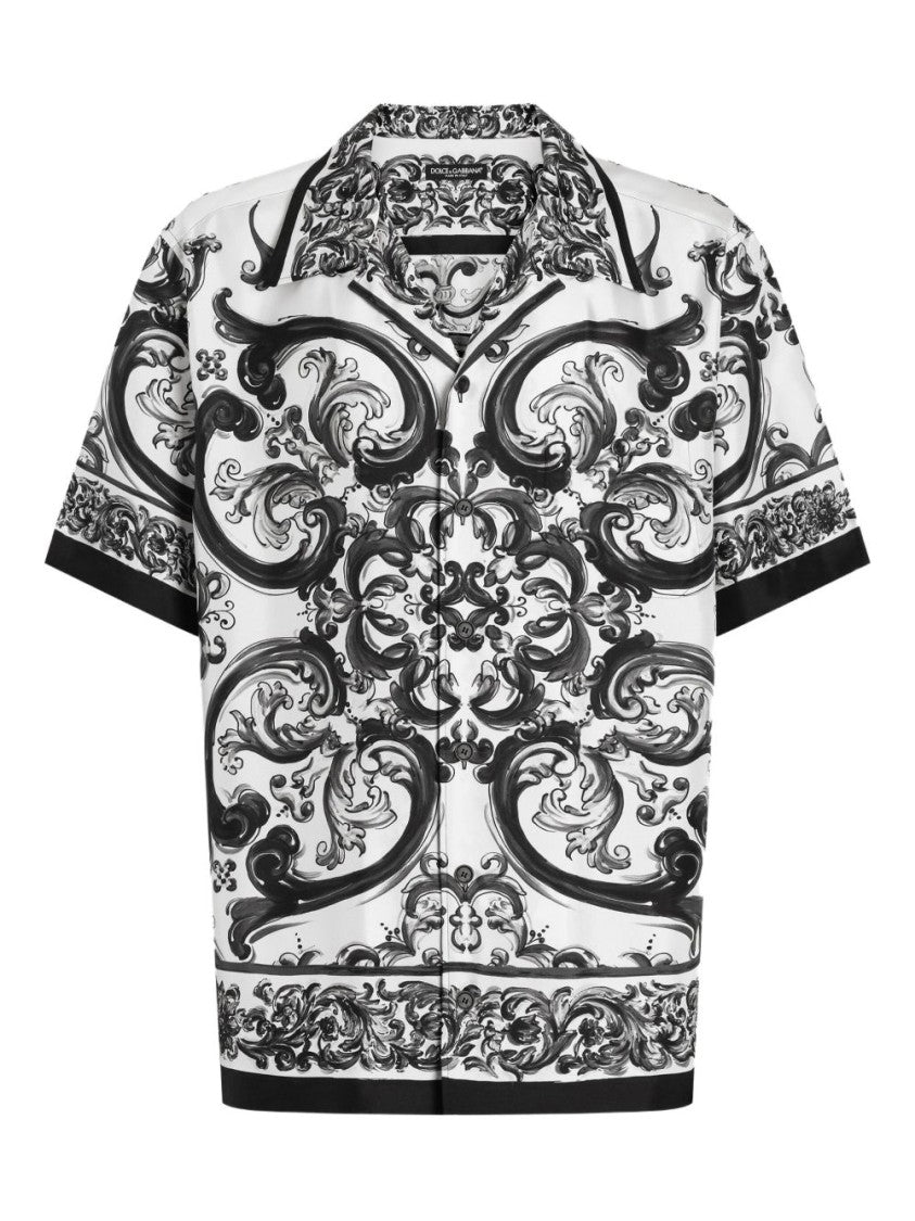 Dolce & Gabbana Silk Twill Hawaii Shirt With Maiolica Print