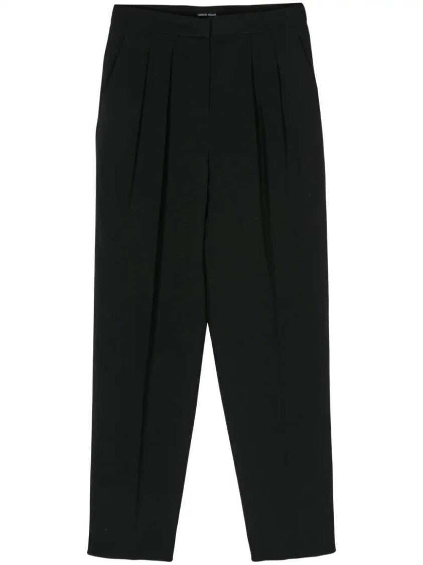 Giorgio Armani Tailored Silk Pants With Pleated Front