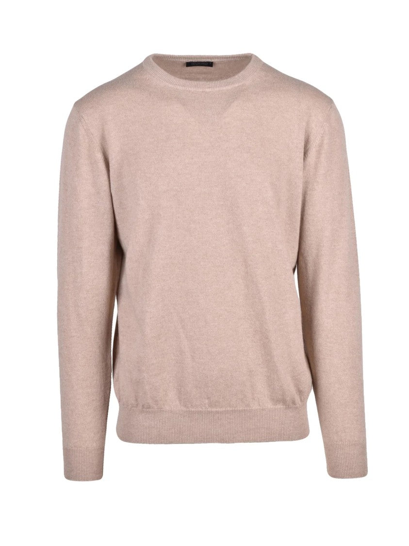 Giancarlo Desenzano Beige Crewneck Cashmere Sweater