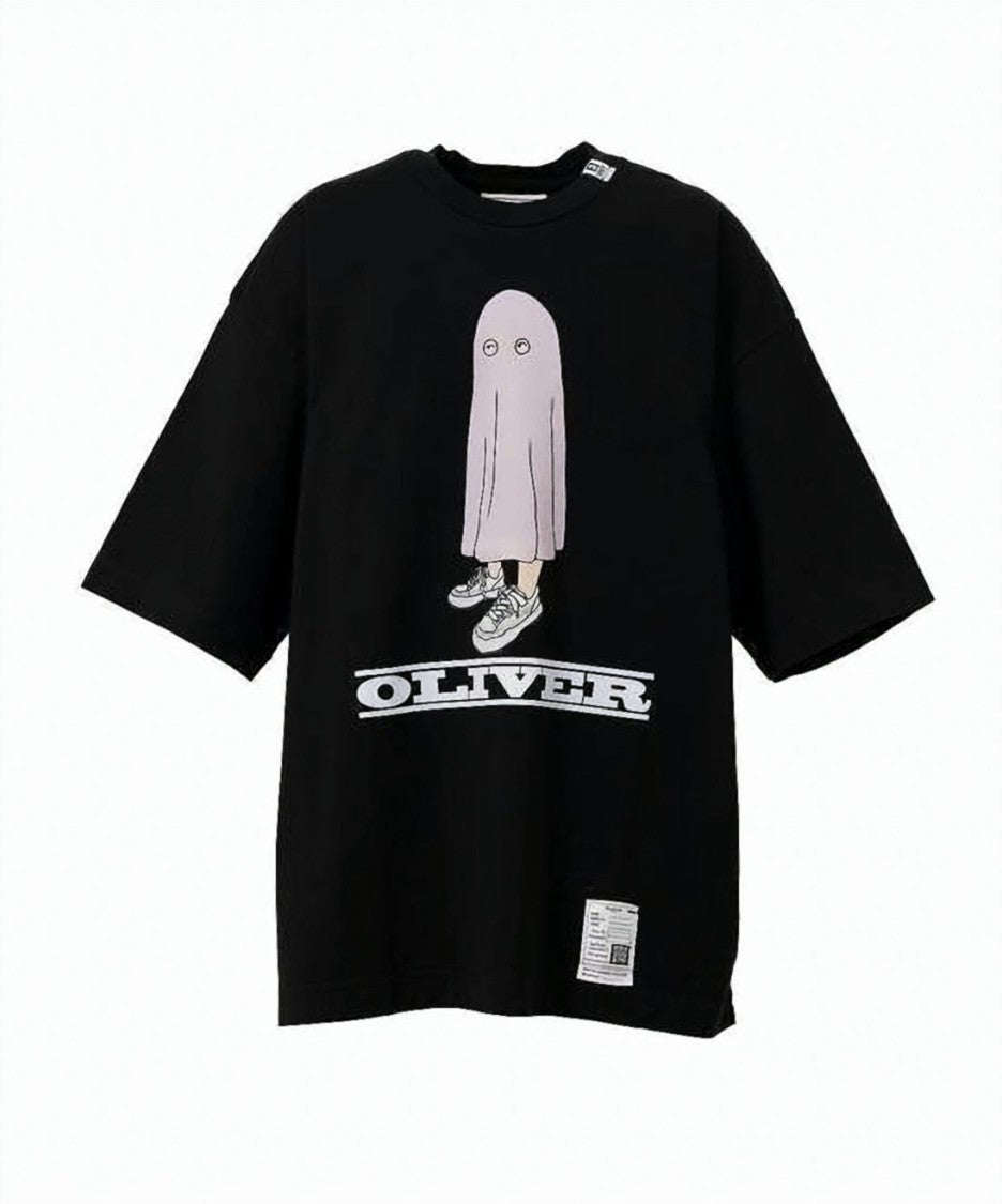 Maison Mihara Yasuhiro Black Graphic T-Shirt With Distinctive Design