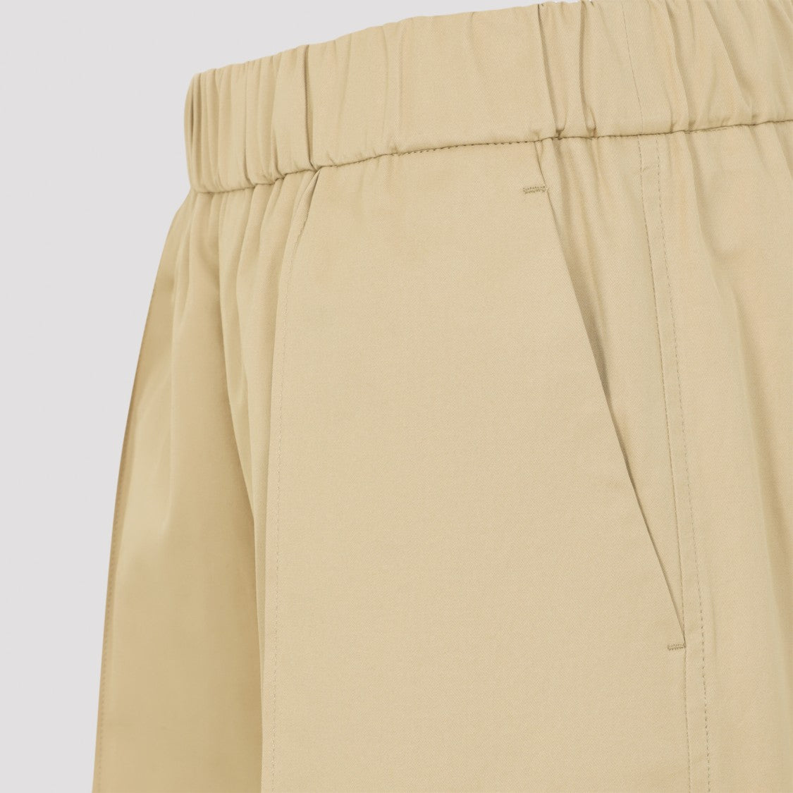 Jil Sander Track Inspired Relaxed Dark Beige Cotton Pants