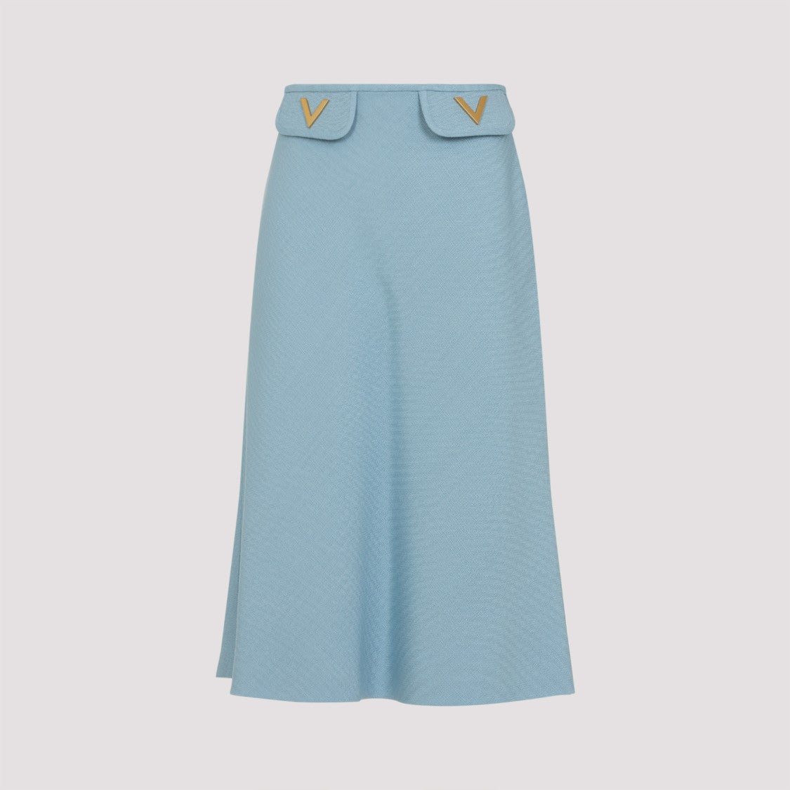 Valentino Light Blue Viscose Midi Skirt