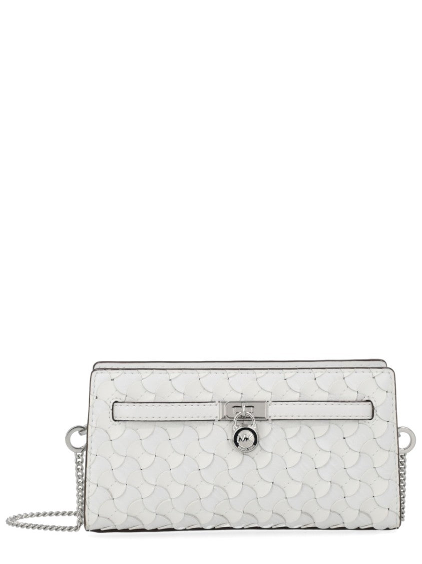 Michael Michael Kors Neutrals Wave Pattern Silver Chain Shoulder Bag