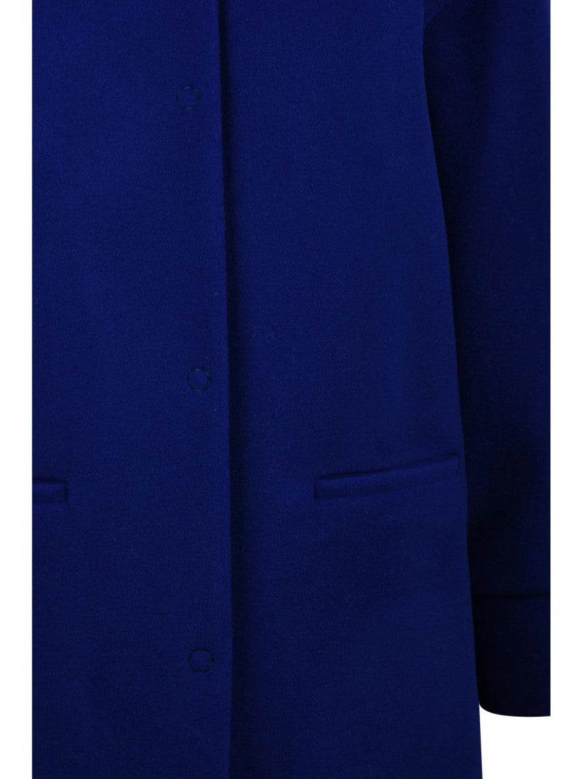 Oliver Horigamy Blue Virgin Wool-Blend Coat