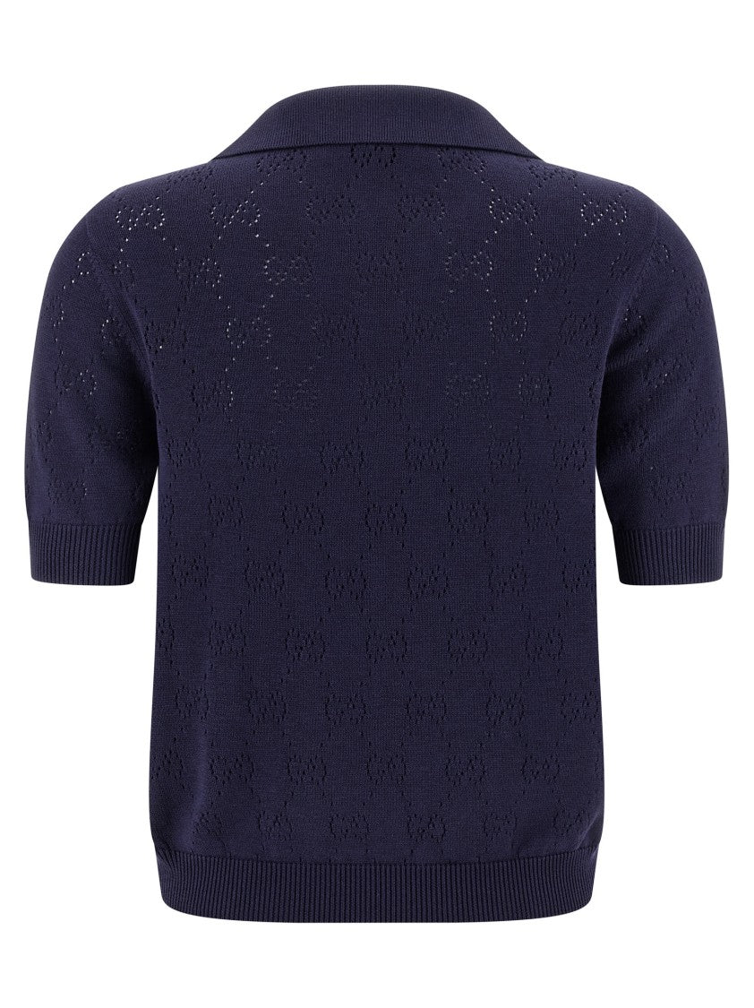 Gucci Openwork Gg Polo Shirt